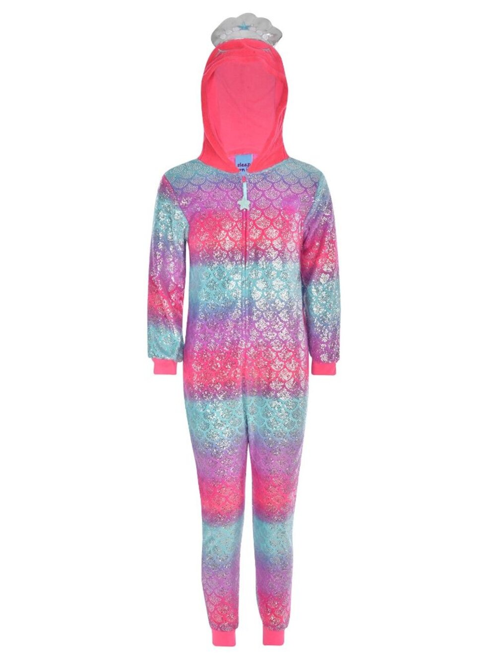 Girls Large Sleep On It Unicorn Sparkle Hoodie PJ Onesie With Footies